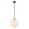 Z-Lite Parsons 1 Light Pendant, Matte Black, Olde Brass & Opal 477P14-MB-OBR - alternate 2